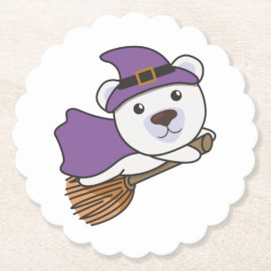 Posavasos De Papel Oso Polar Halloween Niños brujos vestido