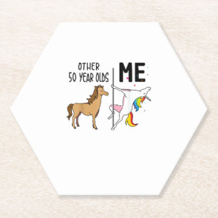 Posavasos De Papel Otro regalo de cumpleaños de 50 años de unicornio 