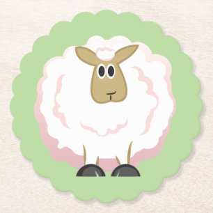 Posavasos De Papel Oveja blanca Fluffy