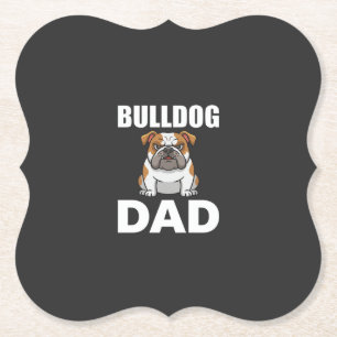 Posavasos De Papel Padre Bulldog Dibujo Amante de los Perros