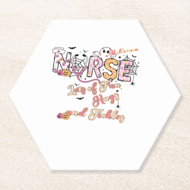 Posavasos De Papel Paediactric Nurse Fun Halloween Design Essential T (Anverso)