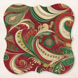 Posavasos De Papel Paisley Burgundy Coaster