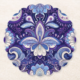 Posavasos De Papel Paisley Royal Blue Coaster