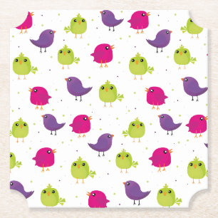Posavasos De Papel Pájaros coloridos lindos