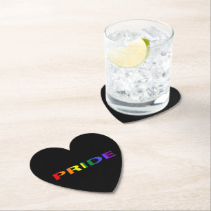 Posavasos De Papel Palabra de Orgullo de Colores Arcoíris