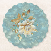 Paleta azul claro en un diseño de barbacoa de oro