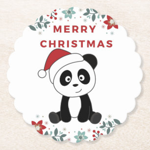Posavasos De Papel Panda Navidades Nieve Animales De Invierno Pandas