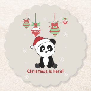 Posavasos De Papel Panda Navidades Nieve Animales De Invierno Pandas