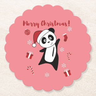 Posavasos De Papel Panda Navidades Nieve Animales De Invierno Pandas