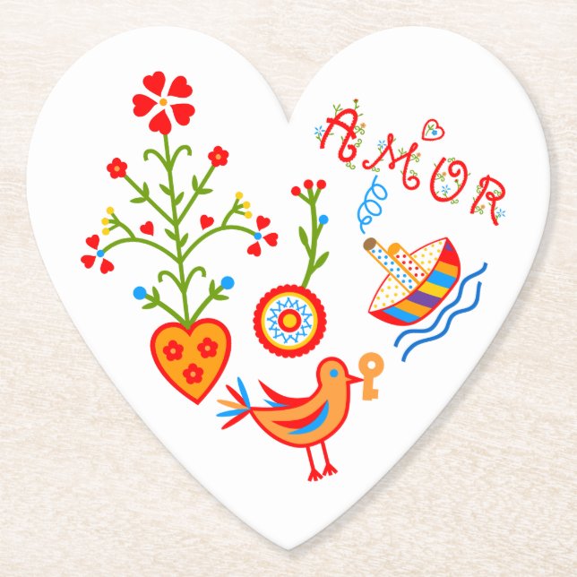 Posavasos De Papel pañuelos de amor de San Valentín (Anverso)