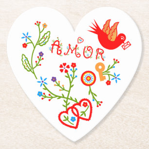 Posavasos De Papel pañuelos de amor de San Valentín