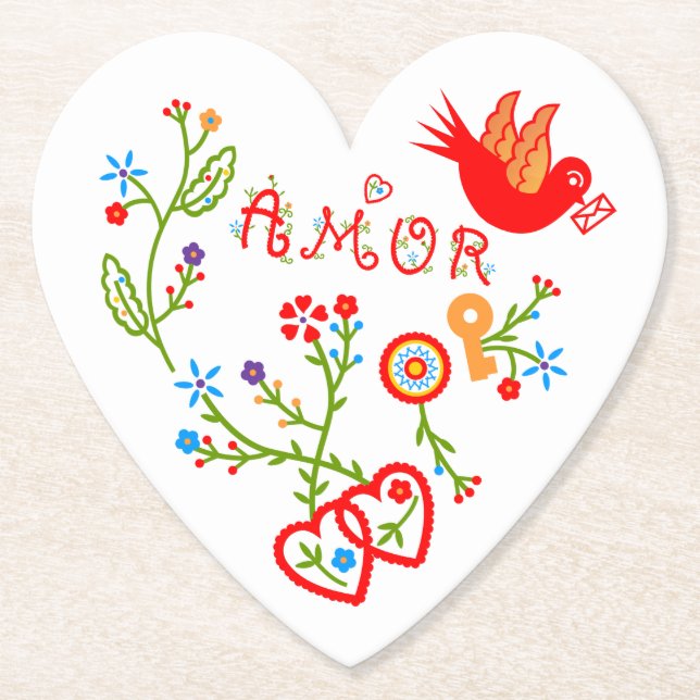 Posavasos De Papel pañuelos de amor de San Valentín (Anverso)