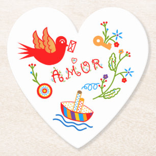 Posavasos De Papel pañuelos de amor de San Valentín