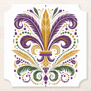 Posavasos De Papel Pañuelos de lis amarillo, violeta verde