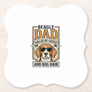 Posavasos De Papel Papá Beagle Impulsado por Camiseta de Café y Pelo 
