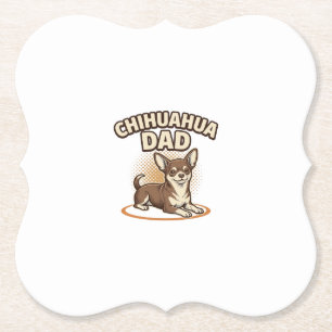 Posavasos De Papel Papá Chihuahua Grabado Vintage Diseño Amante de lo