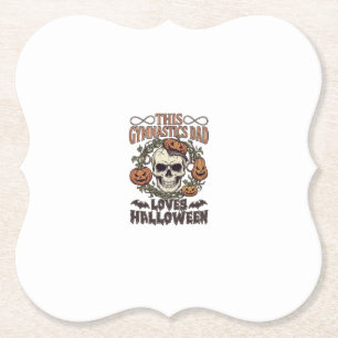 Posavasos De Papel Papá de gimnasia ama calabazas murciélagos de crán