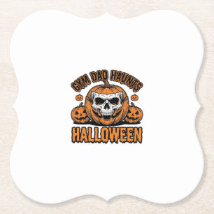 Posavasos De Papel Papá de gimnasia Halloween Calabaza vintage calave