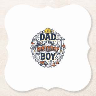 Posavasos De Papel Papá de la construcción del diseño de camiseta del