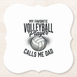 Posavasos De Papel Papá de voleibol mi jugador favorito me llama papá
