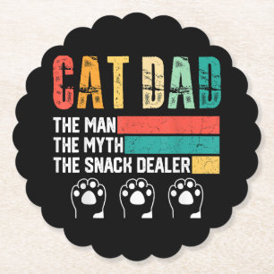 Posavasos De Papel Papá gato del Día del Padre