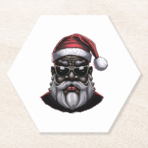 Posavasos De Papel Papá Noel negro, Papá Noel afroamericano