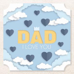 Posavasos De Papel Papá te amo, el día del padre