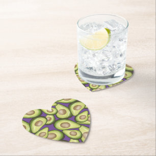 Posavasos De Papel Papanicolau cuadrado del patrón de aguacate vegan