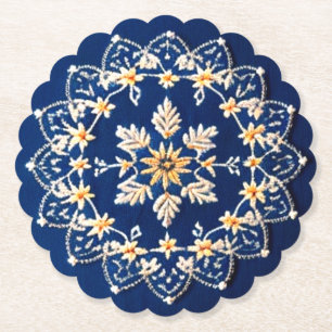 Posavasos De Papel Papel barnizado azul y blanco