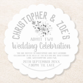 Posavasos De Papel Papel de boleto para la invitación del partido de 