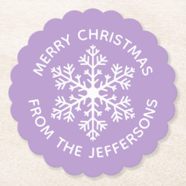 Posavasos De Papel Papel de copo de nieve púrpura