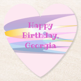 Posavasos De Papel Papel de cumpleaños morado rosado