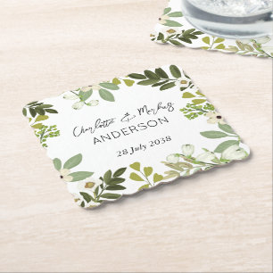 Posavasos De Papel Papel de la fiesta de la boda de la floración de l