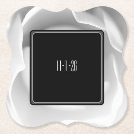 Posavasos De Papel Papel de la rosa blanca | Elegante diseño floral m