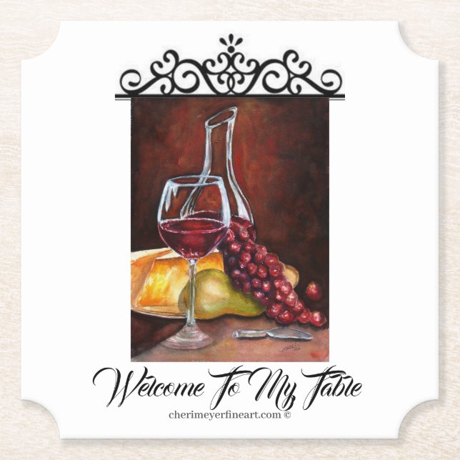 Posavasos De Papel Papel De Montaña - Bienvenido A Mi Mesa (Anverso)