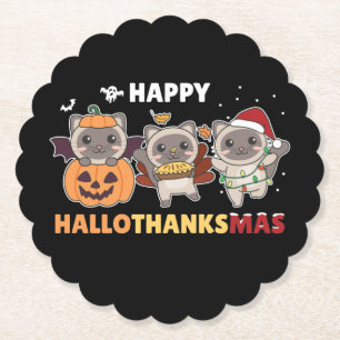 Posavasos De Papel Papel elefante de felinos felices de Hallothanksma