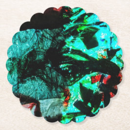 Posavasos De Papel Paper Coaster blue dark abstract recycled motif 