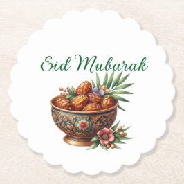 Posavasos De Papel Paper Coaster-Eid Mubarak Tableware