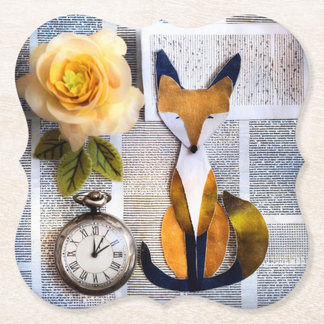 Posavasos De Papel Paper Fox Coaster (Anverso)