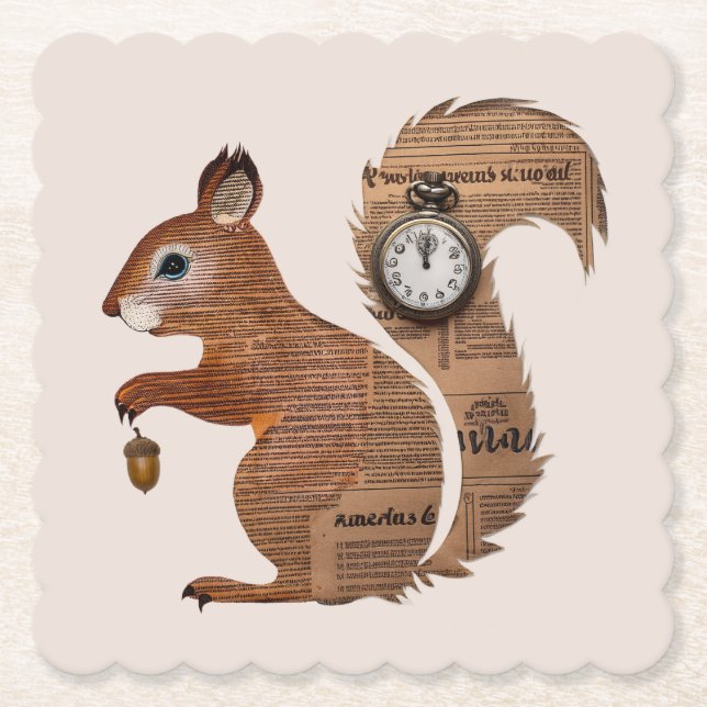 Posavasos De Papel Paper Squirrel Coaster (Anverso)