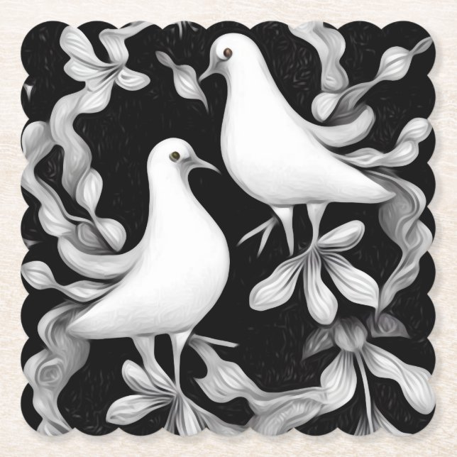 Posavasos De Papel Par de palomas (Anverso)