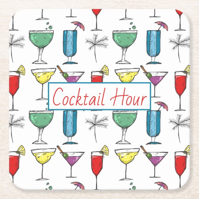 Posavasos de papel para cócteles de bebidas mixtas (Anverso)