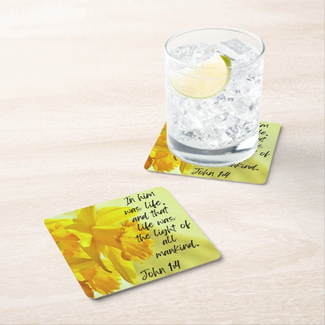 Posavasos de papel para fiesta de narcisos amarill (In situ)