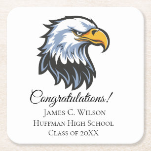 Posavasos de papel para graduación School Eagle