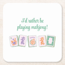 Posavasos de papel para Mahjong, púrpura/verde