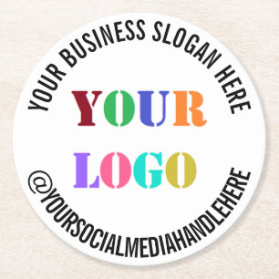 Posavasos de papel para redes sociales con logotip