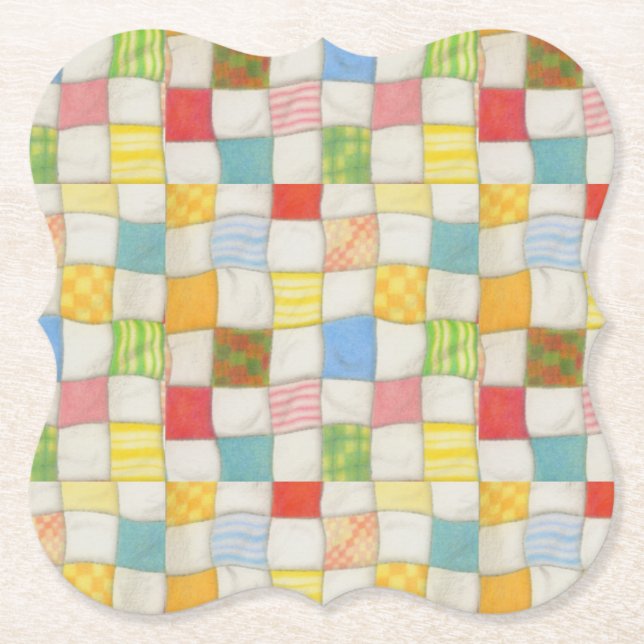 Posavasos de papel para soporte de colcha loca (Anverso)