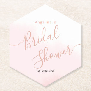 Posavasos de papel para una ducha de novia.