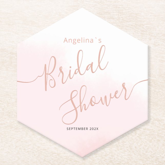 Posavasos de papel para una ducha de novia. (Anverso)
