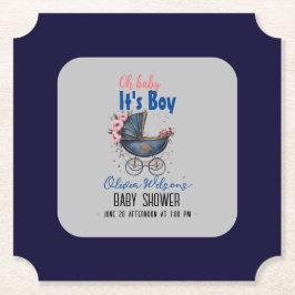 Posavasos De Papel Param acuático vintage es una ducha de bebé para n